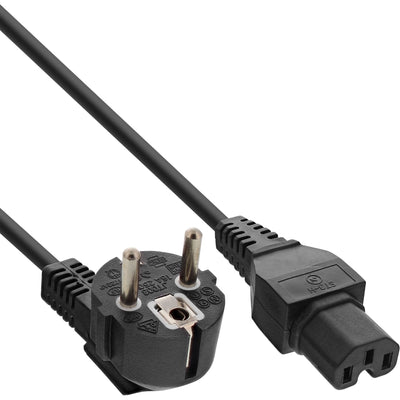 Inline Pack 25 Pcs. ® Power Cable Type F German Angled a C15 Straight 1.8M Black — image 1