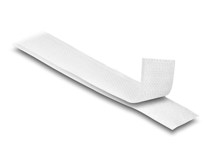 Delock 20920 Tape Hook And Bucle High Resistencia 10M X An 20MM White