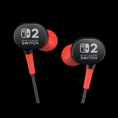 Powera Headphones Wired Earbuds For Nintendo Switch 2 Alámbrico Dentro Or Ído Set Black Red — image 1