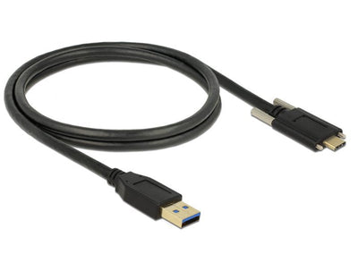 Delock USB Cable Supersp. 10Gbps a-c St/St 2 Screws 1,0M — image 1