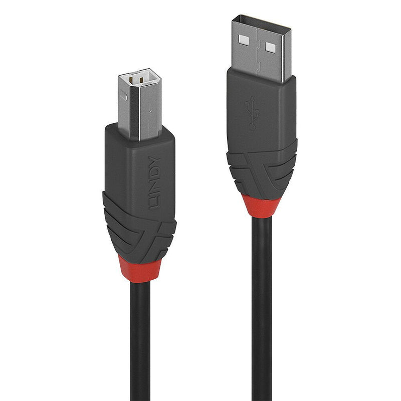 Lindy 36671 USB Cable 0,5M 2.0 USB a USB B Black Grey