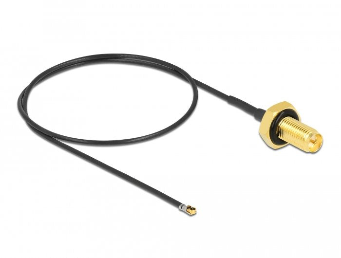 Delock Cable Antenna Rp-sma Connector Female Assembly a Mhf 4L Lk Connector Male 1.37 35CM Gewindelnge 10MM Pr
