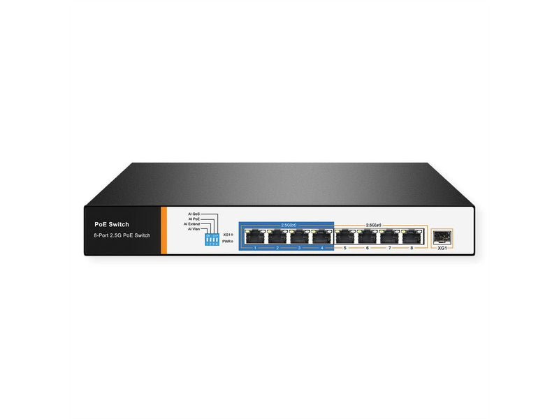 Value PoE + 2,5 Gigabit Ethernet Switch, 8 Ports + Uplink (sfp + )
