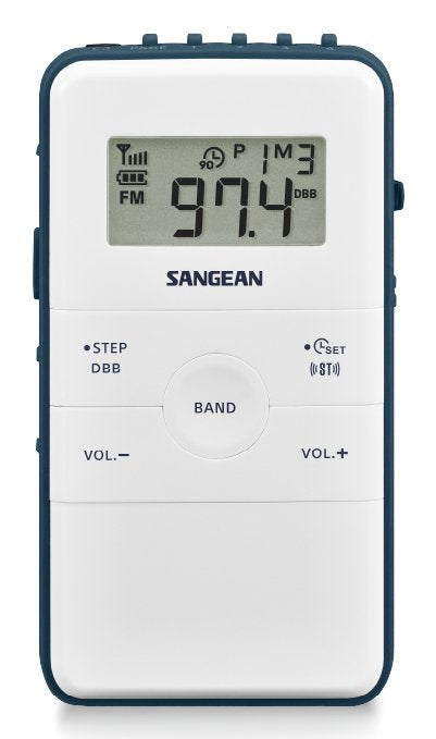 Sangean DT-140 White Radio Bolsillo Fm Am Battery Rechargeable