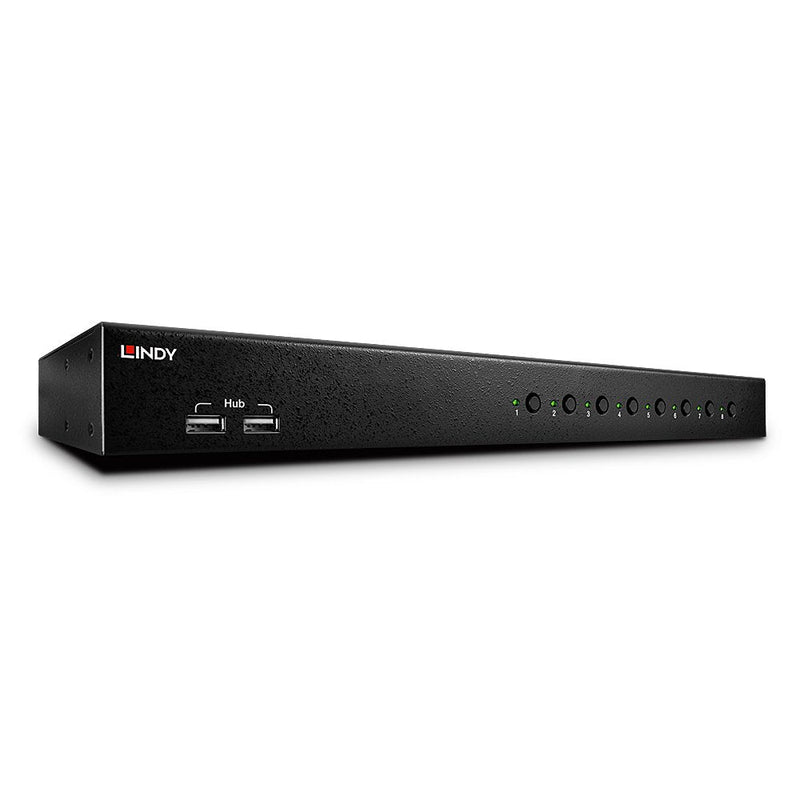 Lindy Conmutador KVM Audio DVI-i Single Link USB 2.0 Pro 8 Ports