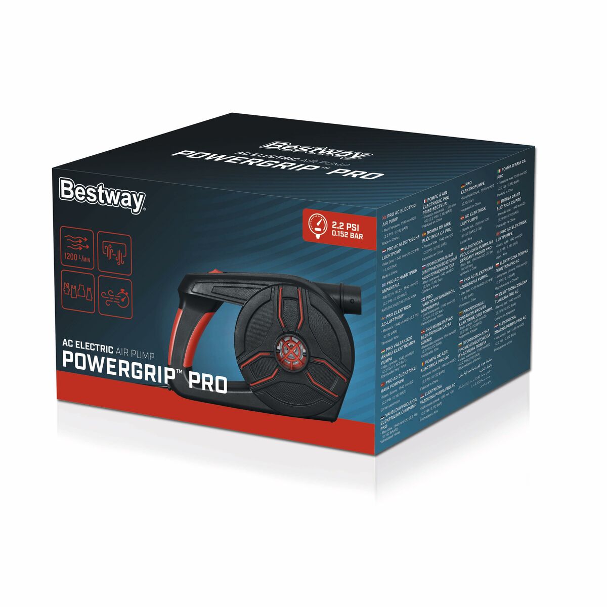 Bestway Electric Pump Pro Plug 19.8x12.3x12.4 cm 1200 L/min Inflatable & Camping 62247