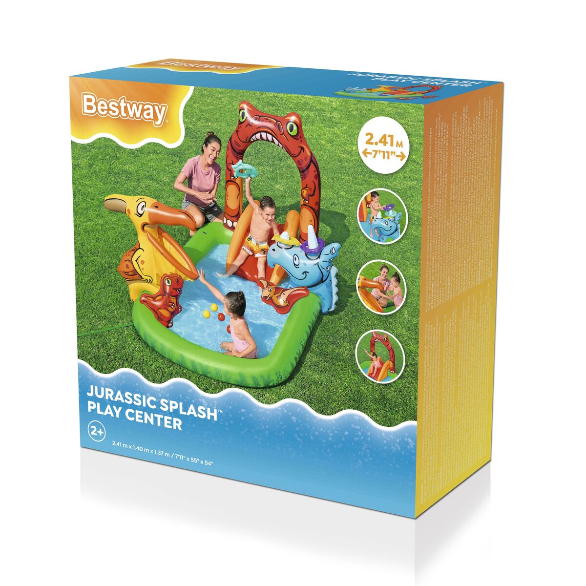 Bestway Inflatable Pool Dinosaur Play Park 241X140X137 Cm 3-6 Years Garden 53160