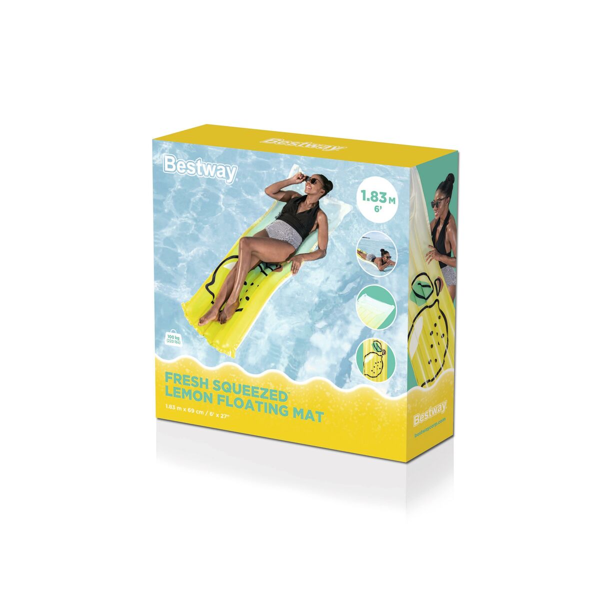 Bestway Inflatable Mattress Lemon 183X69 Cm Beach & Pool 44122