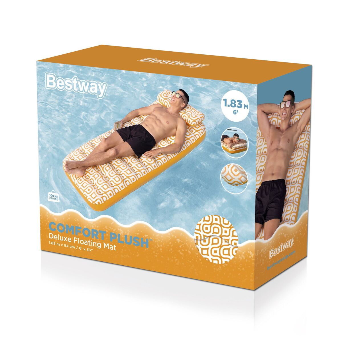 Bestway Inflatable Mattress Waterproof Deluxe 183X84 Cm Beach & Pool 43836