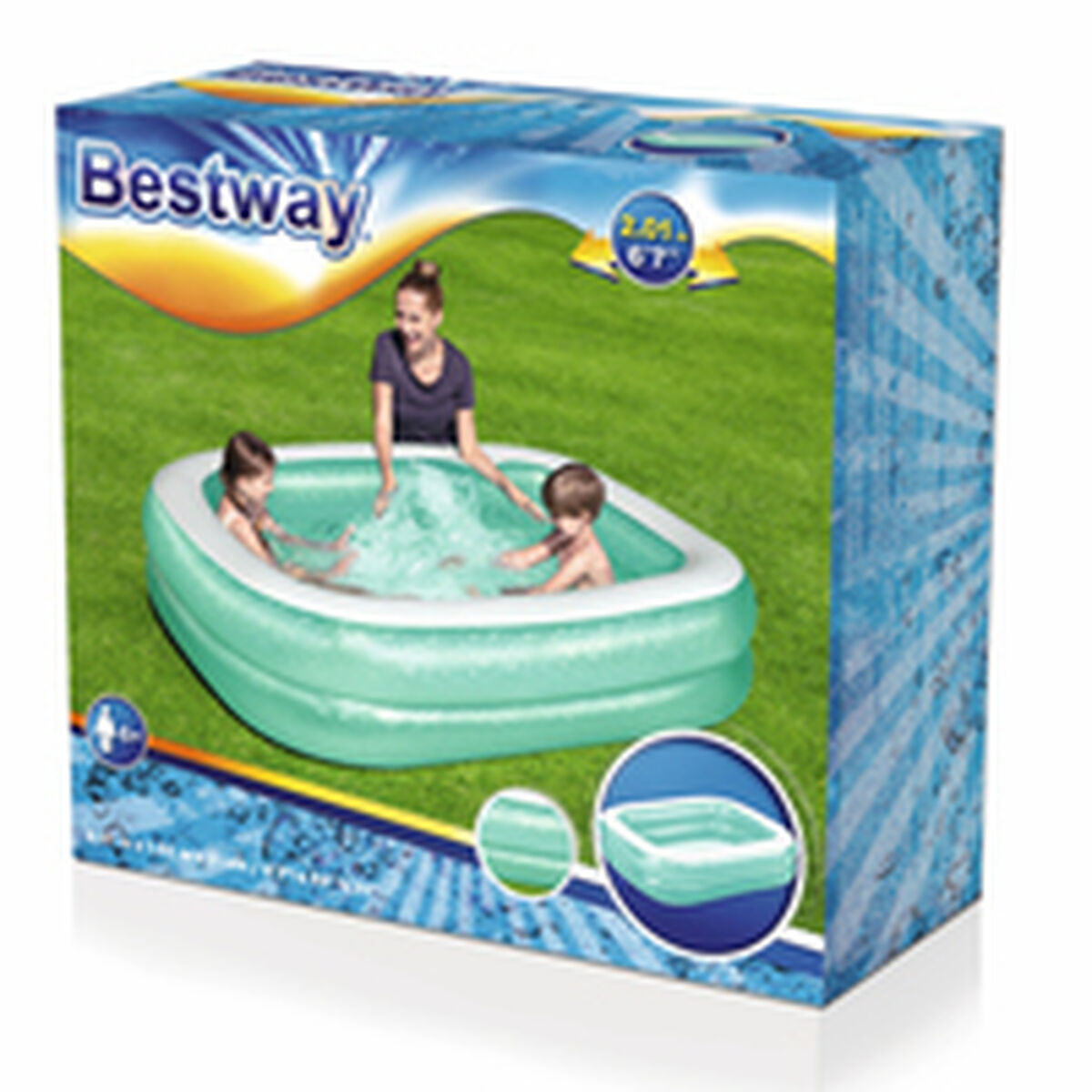 Bestway Inflatable Paddling Pool For Children Bestway Multicolour 201 X 150 X 51 Cm