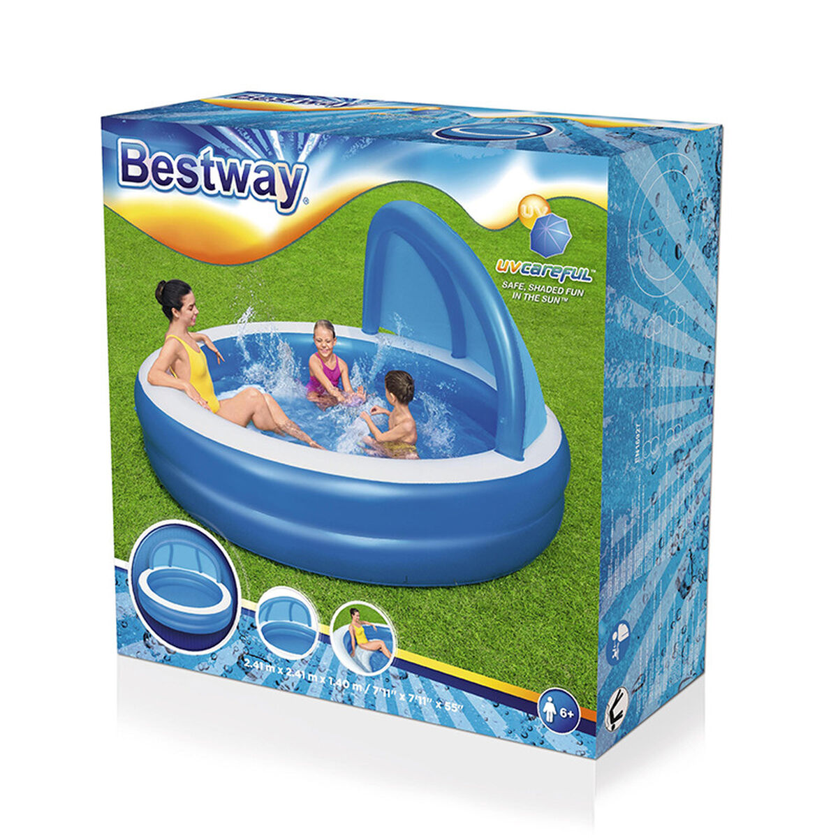 Bestway Inflatable Paddling Pool For Children Bestway Multicolour 241 X 241 X 140 Cm
