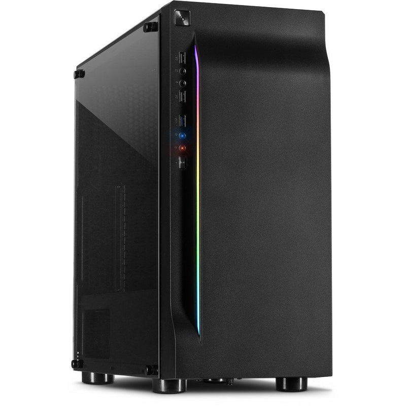 PC Case Inter-tech A-3411 Creek, Black Atx, Itx, microATX, Red/Green/Blue Frente