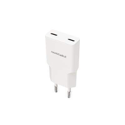 Nanocable Wall Charger 10.10.2023 2x USB Type-c 20W White — image 1