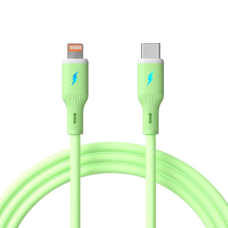 Akyga USB Cable AK-USB-73 USB Type-c M Lightning M Ver. 2.0 30W 1M Green Silicone