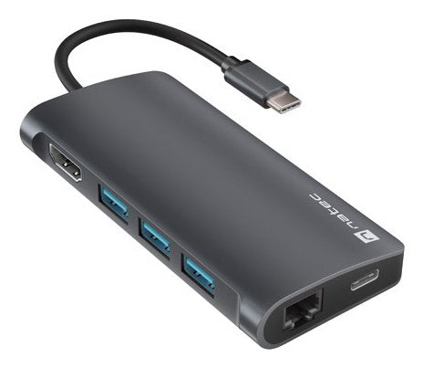Natec Hub USB-C 8 In 1 Fowler 2 3x USB 3.0 Hub HDMI 4K USB-C