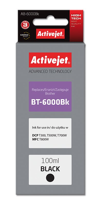 Activejet Ink AB-6000BK (reemplazo Brother BT-6000BK - Supreme - 100ML - Black — image 1