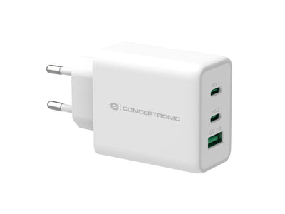 Conceptronic Charger 3PORT 65W, GaN Usb-p 3.0 White — image 1