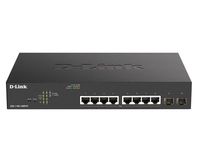 D Link Switch 10 Ports Gestionable 2 Gigabit PoE