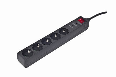 Gembird Power Strip 5 Sockets With Protection Cable 3M Black SPG5-C-10 — image 1
