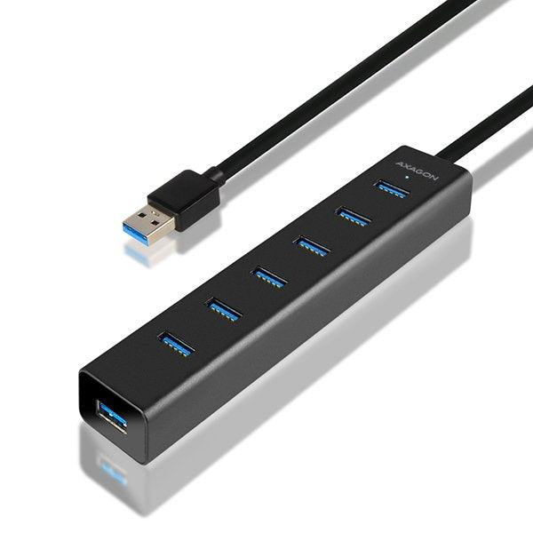 Axagon HUE-SA7BP Usb-a-hub, 7x USB 3.0, 1X Micro-usb - 400MM Cable Power Supply