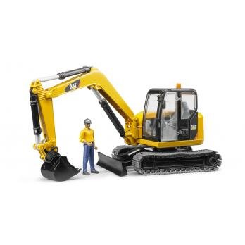 Bruder Mini Excavadora Cat Con Trabajador Construcción 02466