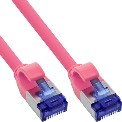 Inline® Network Cable Slim, CAT.6A, S/FTP, Tpe (lszh) Flexible, PoE, Magenta 3M — image 1