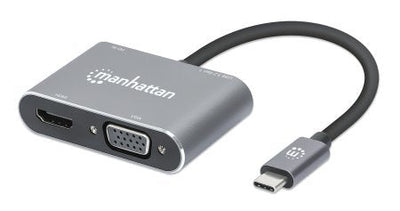 Manhattan Docking Station USB-C a HDMI And VGA, 4 1, With Suministro Energía — image 1
