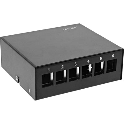 Inline Desktop Point Box 6X Keystone RJ45, Metal Black RAL9005 — image 1