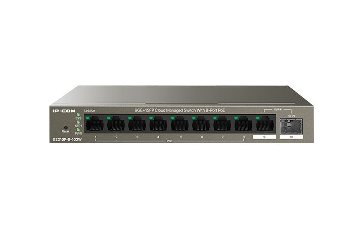 Ip-com Switch G2210P-8-102W Switch Gigabit Ethernet (10/100/1000) Energía Sobre Ethernet (PoE) Grey