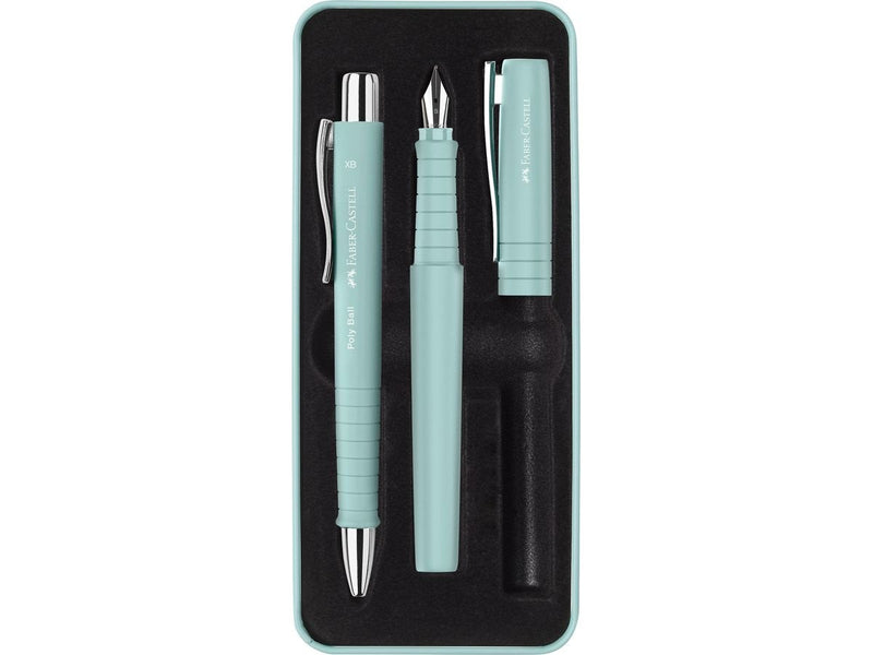 Faber-castell Poly Pack Pen Poly Ball And Pluma Estilografica Poly Pen With Plumin B - Clip Metal - Colour