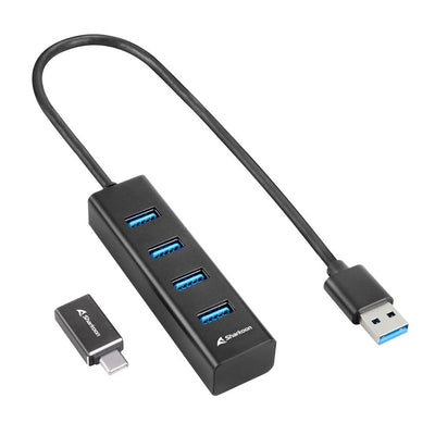 Sharkoon 4-PORT USB 3.2 Gen 1 Aluminium Hub, USB Hub 4044951037582 — image 1