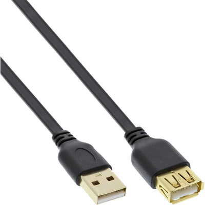 Inline USB 2.0 Cable Flat Type a Male a Female Black 5M — image 1