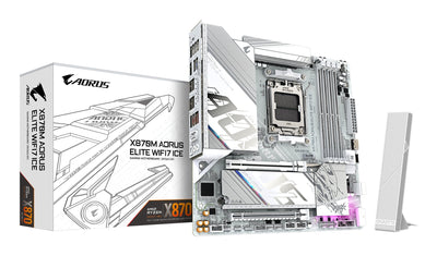 Gigabyte Motherboard X870M Aorus Elite WIFI7 Ice X870,AM5,ATX, Dd X870M a Elite WF7 Ice X870M a Elite WF7 Ice — image 1