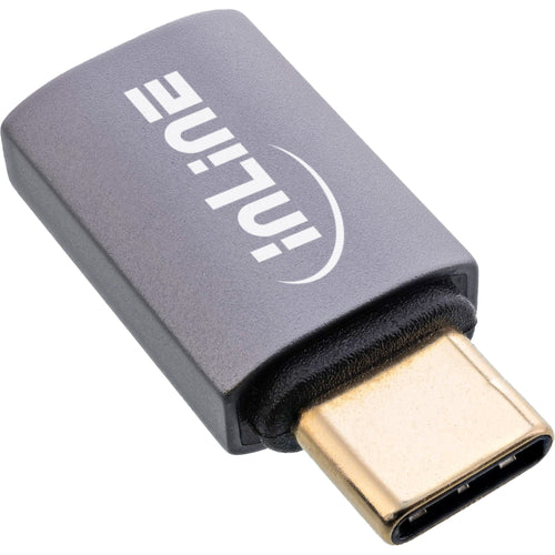 Inline® USB4 Adapter, USB-C Male/Female, Aluminium, Grey — image 1