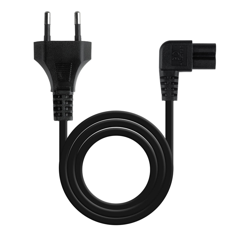 Cable Aliment. Acodado CEE7/16/M-C7/H Black 3.0M