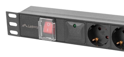 Lanberg Power Distrubution Unit Pdu 19 Cali 1U 10A 2M 5X Schuko Outlets Black C14 — image 1