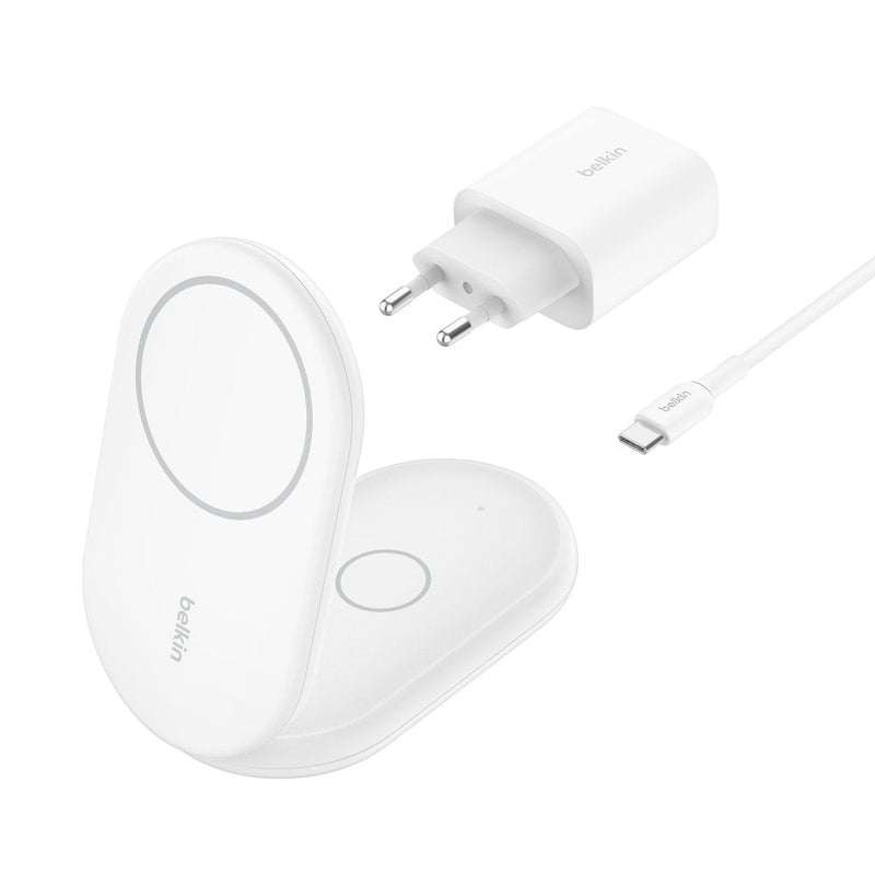 Belkin Base Charging Wireless 2 1 WIZ028VFWH Magnetica QI2 15W Foldable White