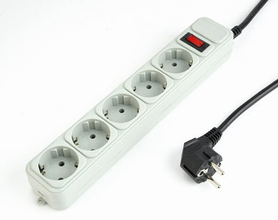Gembird Power Strip Energenie SPG3-B-15C, 5 Plugs (schuko), 4,5M, Grey — image 1