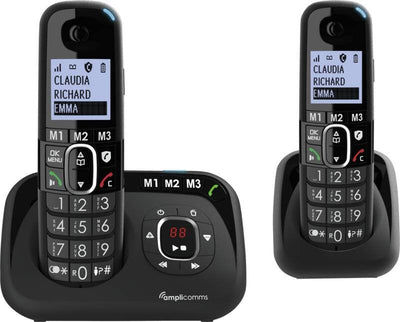 Amplicomms Phone Bigtel 1582 Duo Dect Identificador Llamadas Black — image 1