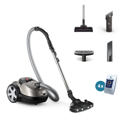 Philips Aspiradora XD8152 12, With Bag Power 900W, Bag Polvo 4 L, Radio Trabajo 12M, Metal Perlado — image 1