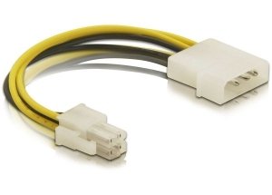 Delock Cable Power P4 4POL - Molex 4PIN M/M 0.15M