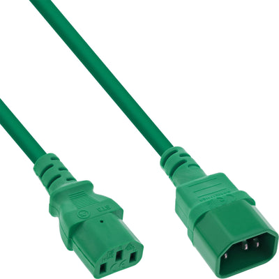 Inline Extensión Cable Power , C13 a C14, Green 0,75M — image 1
