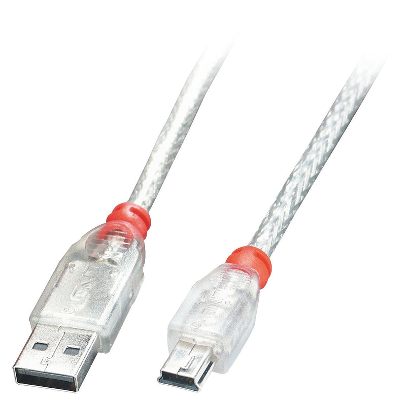 Lindy 41783 USB Cable 2M USB 2.0 USB a Mini-usb B Transparent