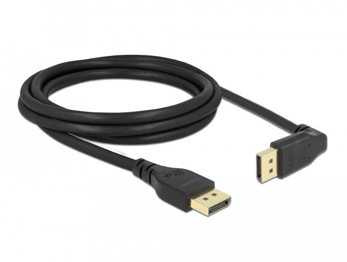 Delock Cable DisplayPort Plug Gerade Zu Plug 90° Oben Gewinkelt 8K 60 HZ 2M Without Einrastfunktion