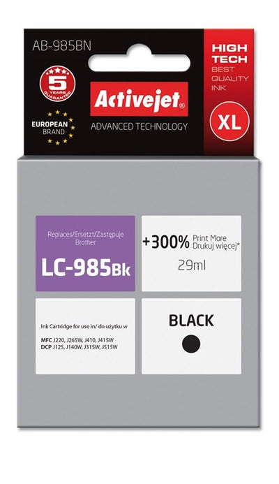 Activejet Ink AB-985BN (reemplazo Brother LC985BK - Supreme - 29ML - Black — image 1