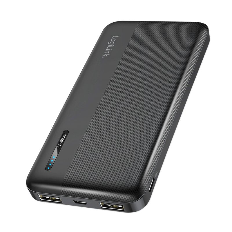 Logilink Power Bank Mobile, Lipo, 10.000MAH, USB-C In Out, Black
