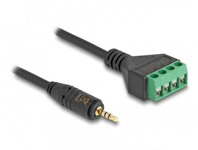 Delock 66256 Cable Adapter Plug Stereo Male 2,5MM And 4 Patillas a Bloque Terminals 20CM — image 1