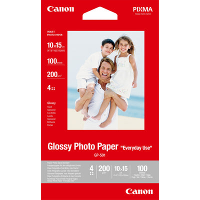 Canon GP-501 Glossy 100 X 150MM 100 Hoja(s) Paper Fotográfico Glossy Pixma IP90 MG2555 MINI260 MP180 MP490 MP5 — image 1