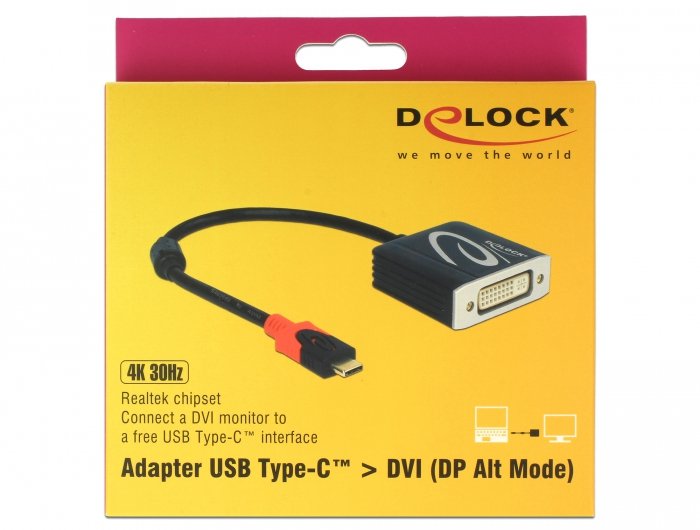 Delock Adapter USB Type-c™ Male DVI Female (modo DP Alt) 4K 30 HZ