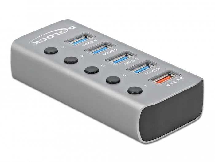 Delock Concentrador USB 3.2GEN1 Typ-a 4PORT + Schnellladeport Switch